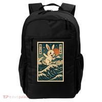 Surfing Bunny Retro Japanese Sakura Wave Adventure Backpack thumb 0