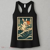 Surfing Bunny Retro Japanese Sakura Wave Adventure Women's Tank Top thumb 3