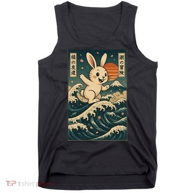 Surfing Bunny Retro Japanese Sakura Wave Adventure Tank Top