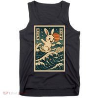 Surfing Bunny Retro Japanese Sakura Wave Adventure Tank Top thumb 0