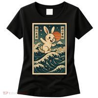 Surfing Bunny Retro Japanese Sakura Wave Adventure Women's T-Shirt thumb 0