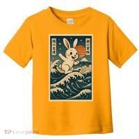 Surfing Bunny Retro Japanese Sakura Wave Adventure Toddler T-Shirt thumb 0