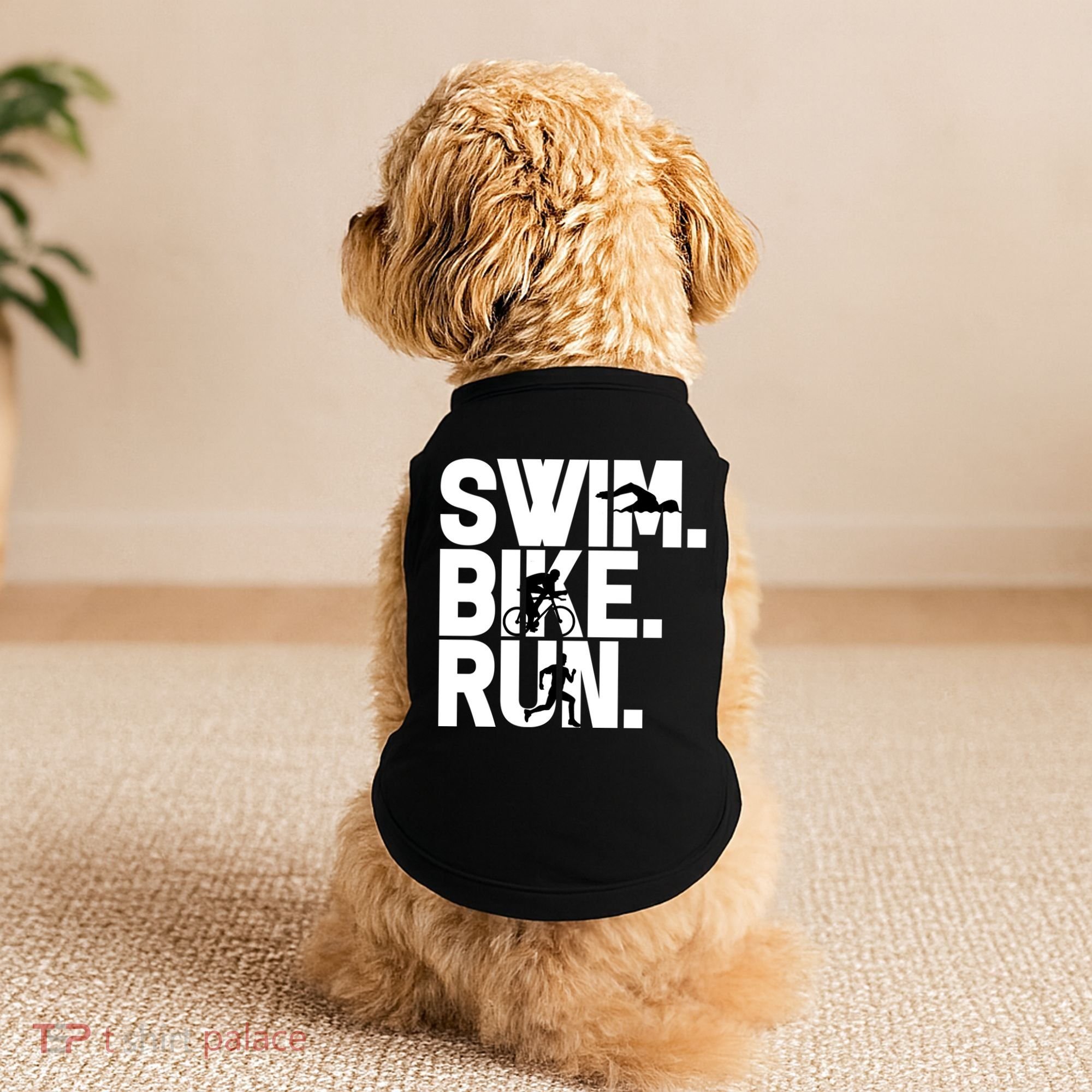Swim Bike Run Triathlon Triathlete Athletics Gift Doggie Tank