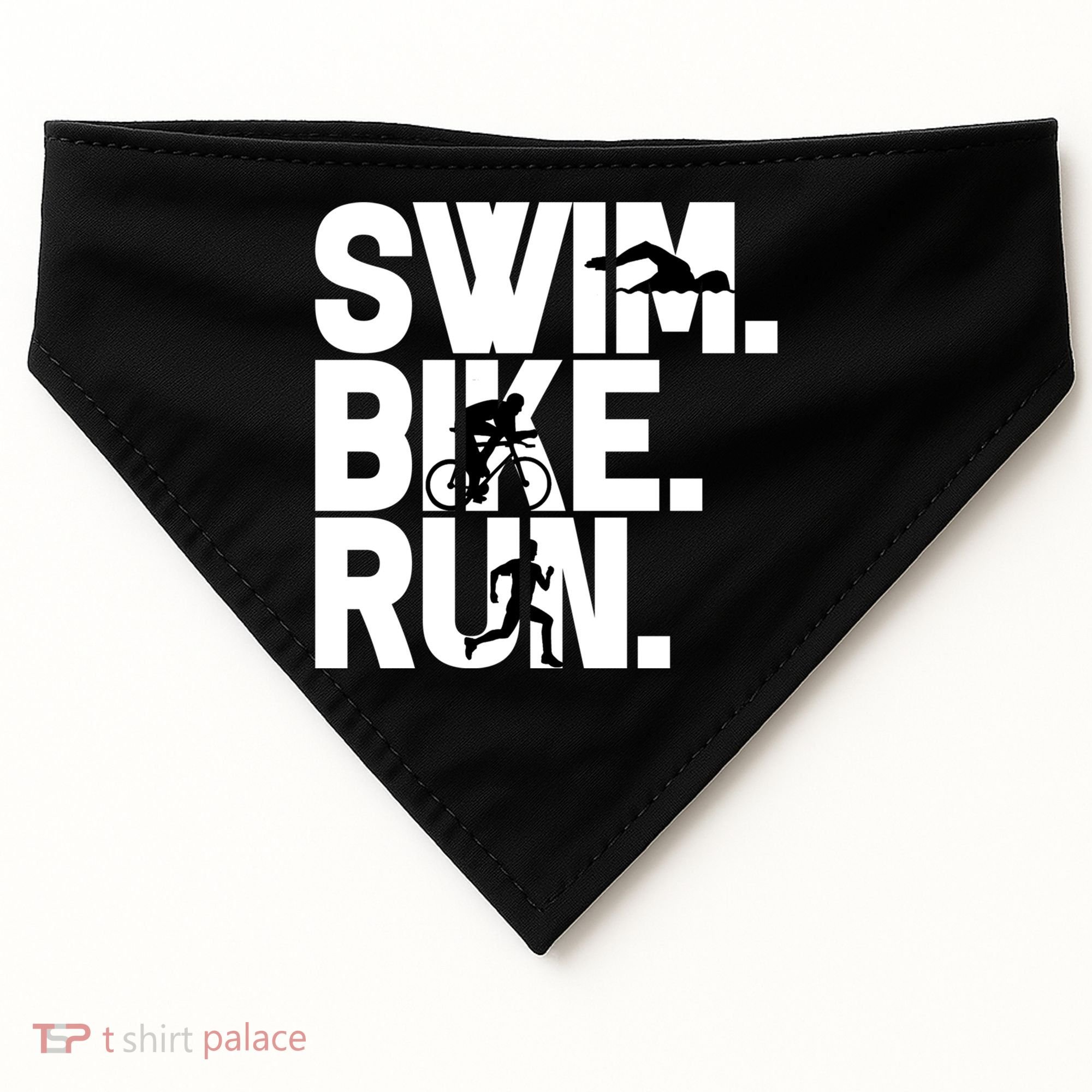 Swim Bike Run Triathlon Triathlete Athletics Gift USA-Made Doggie Bandana