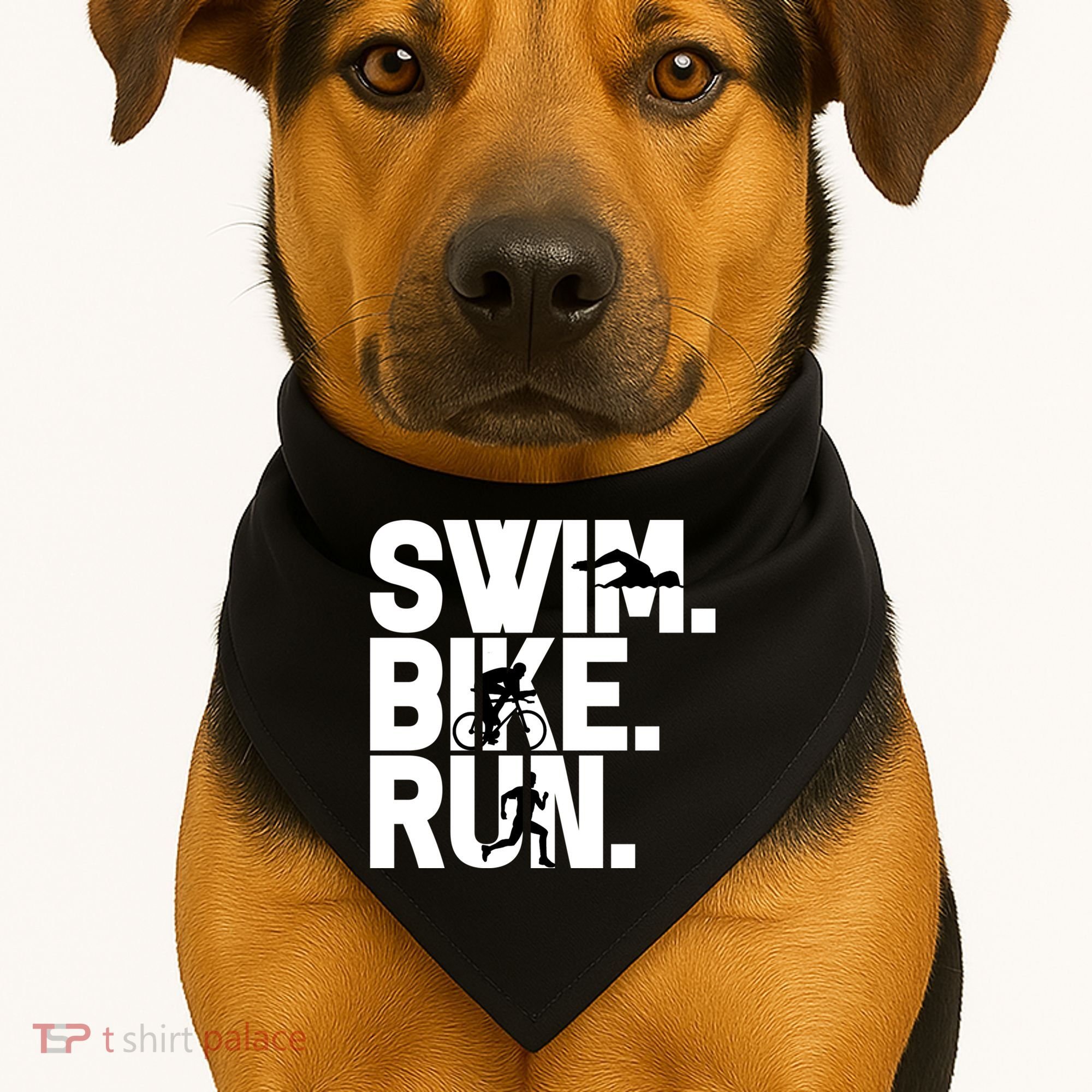 Swim Bike Run Triathlon Triathlete Athletics Gift USA-Made Doggie Bandana