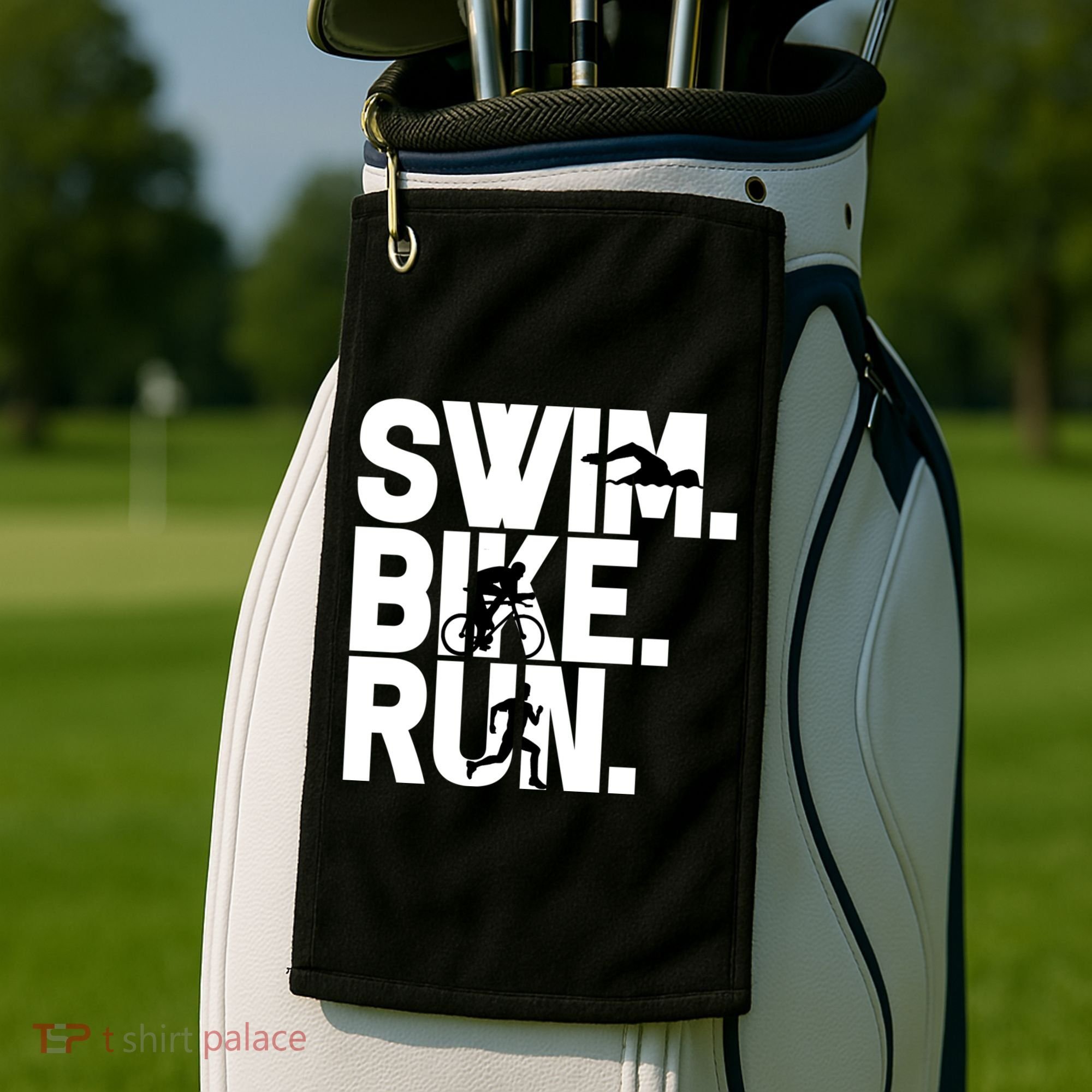 Swim Bike Run Triathlon Triathlete Athletics Gift Golf Towel