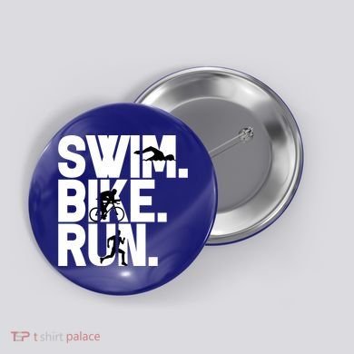 Swim Bike Run Triathlon Triathlete Athletics Gift Button