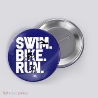 Swim Bike Run Triathlon Triathlete Athletics Gift Button thumb 0