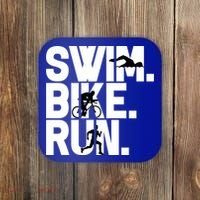 Swim Bike Run Triathlon Triathlete Athletics Gift Coaster thumb 0