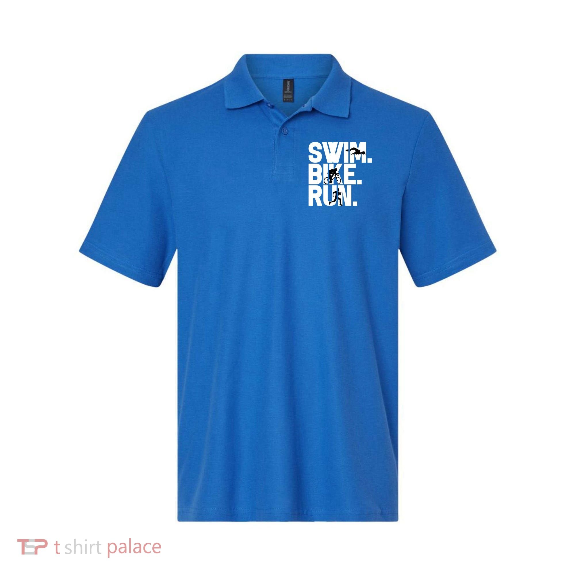 Swim Bike Run Triathlon Triathlete Athletics Gift Polo