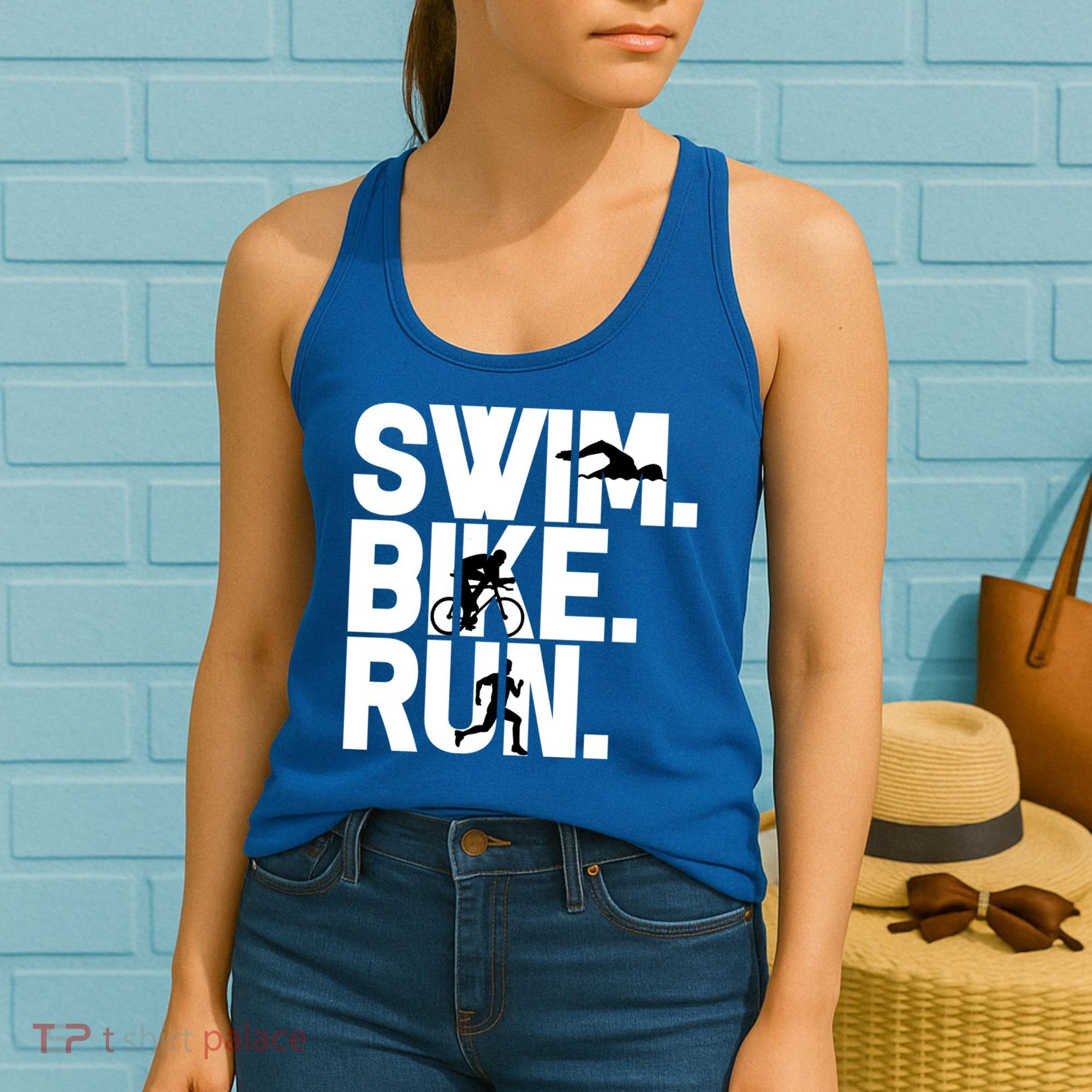 Swim Bike Run Triathlon Triathlete Athletics Gift Women's Tank Top