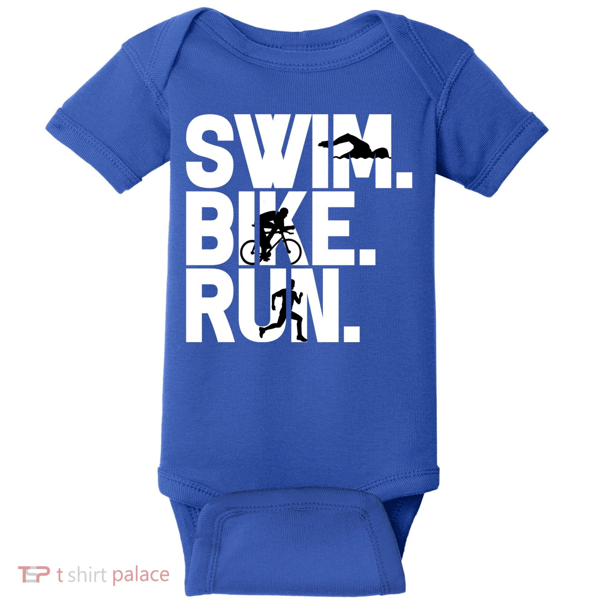 Swim Bike Run Triathlon Triathlete Athletics Gift Baby Bodysuit