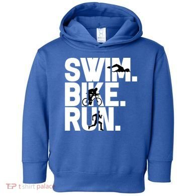 Swim Bike Run Triathlon Triathlete Athletics Gift Toddler Hoodie