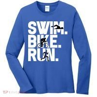 Swim Bike Run Triathlon Triathlete Athletics Gift Women's Long Sleeve Shirt thumb 0