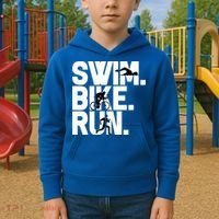 Swim Bike Run Triathlon Triathlete Athletics Gift Kids Hoodie thumb 2