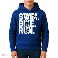 Swim Bike Run Triathlon Triathlete Athletics Gift Kids Hoodie thumb 4
