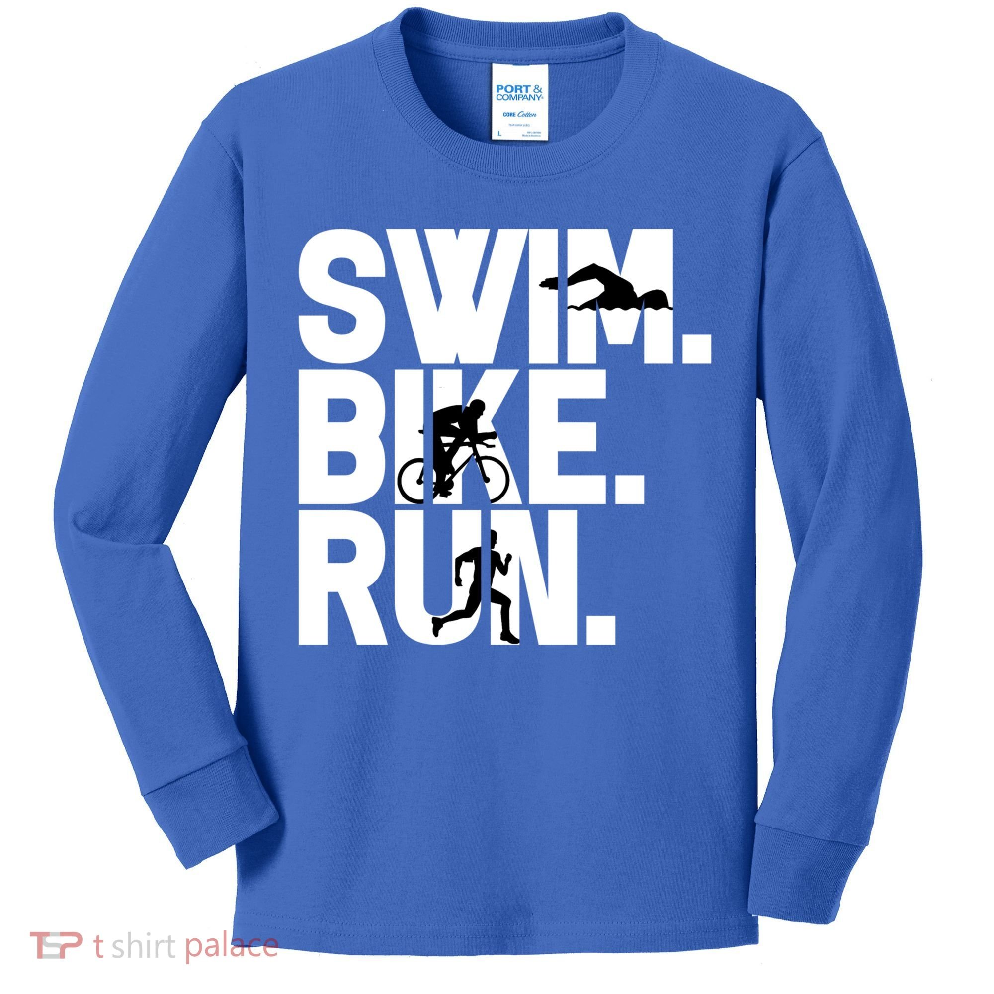 Swim Bike Run Triathlon Triathlete Athletics Gift Kids Long Sleeve Shirt