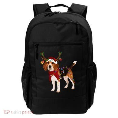 Santa Beagle Reindeer Light Christmas Funny Gift Backpack