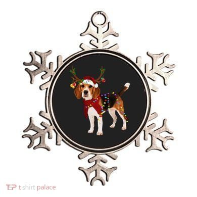 Santa Beagle Reindeer Light Christmas Funny Gift Ornament