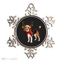 Santa Beagle Reindeer Light Christmas Funny Gift Ornament thumb 0