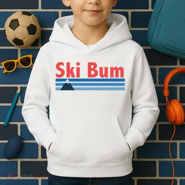 Ski Bum Retro Ski Bum Kids Hoodie