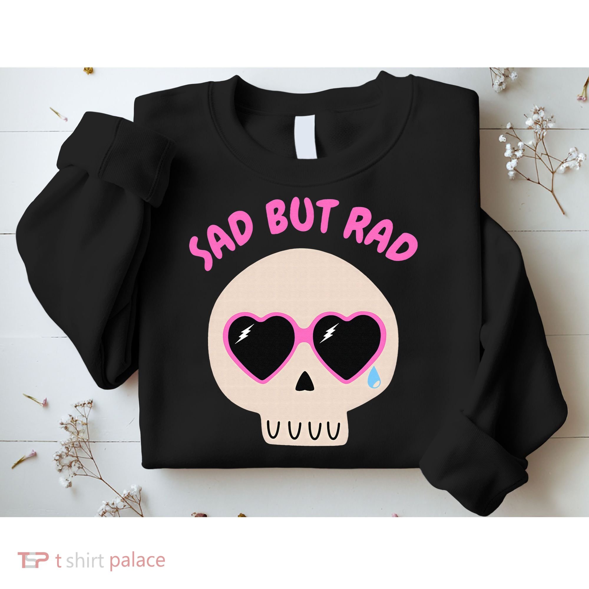 Sad But Rad Teens Kawaii Pastel Goth Cute Skull Sweatshirt