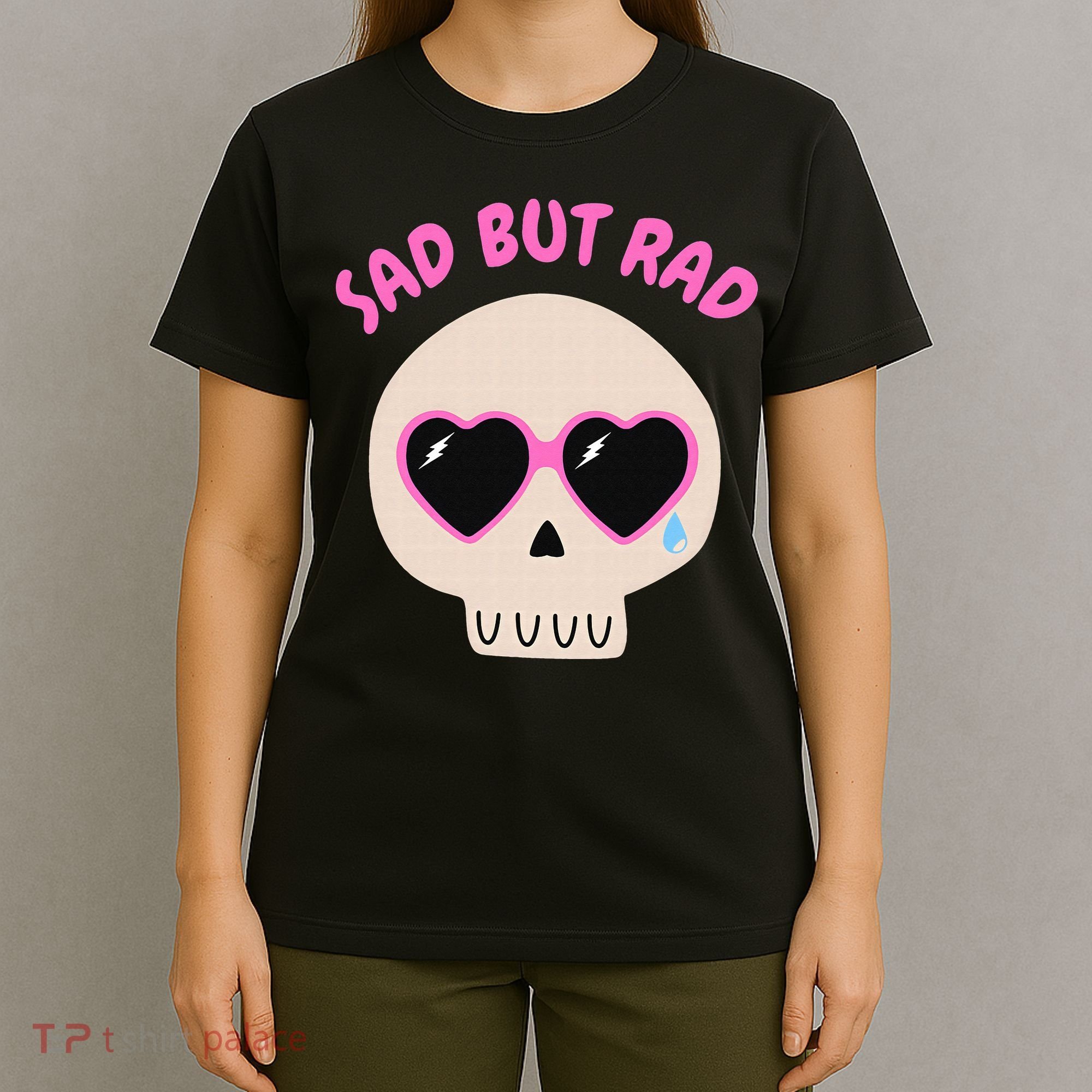 Sad But Rad Teens Kawaii Pastel Goth Cute Skull T-Shirt