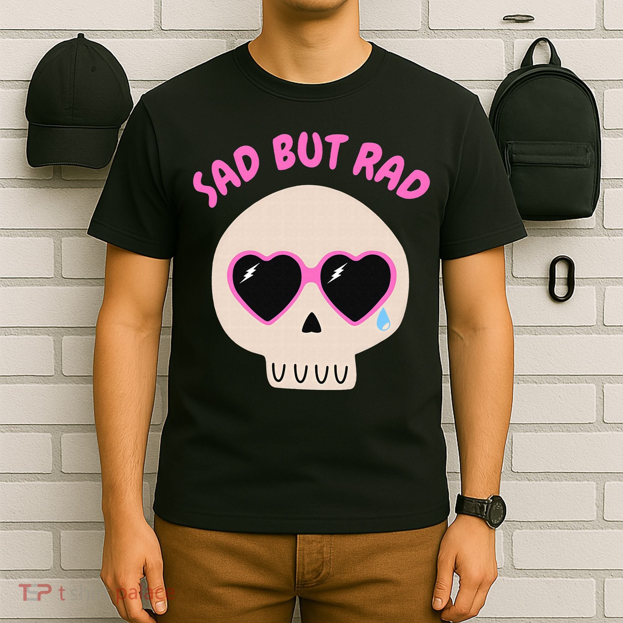 Sad But Rad Teens Kawaii Pastel Goth Cute Skull T-Shirt