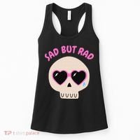 Sad But Rad Teens Kawaii Pastel Goth Cute Skull Women's Tank Top thumb 0