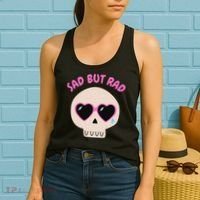 Sad But Rad Teens Kawaii Pastel Goth Cute Skull Women's Tank Top thumb 2