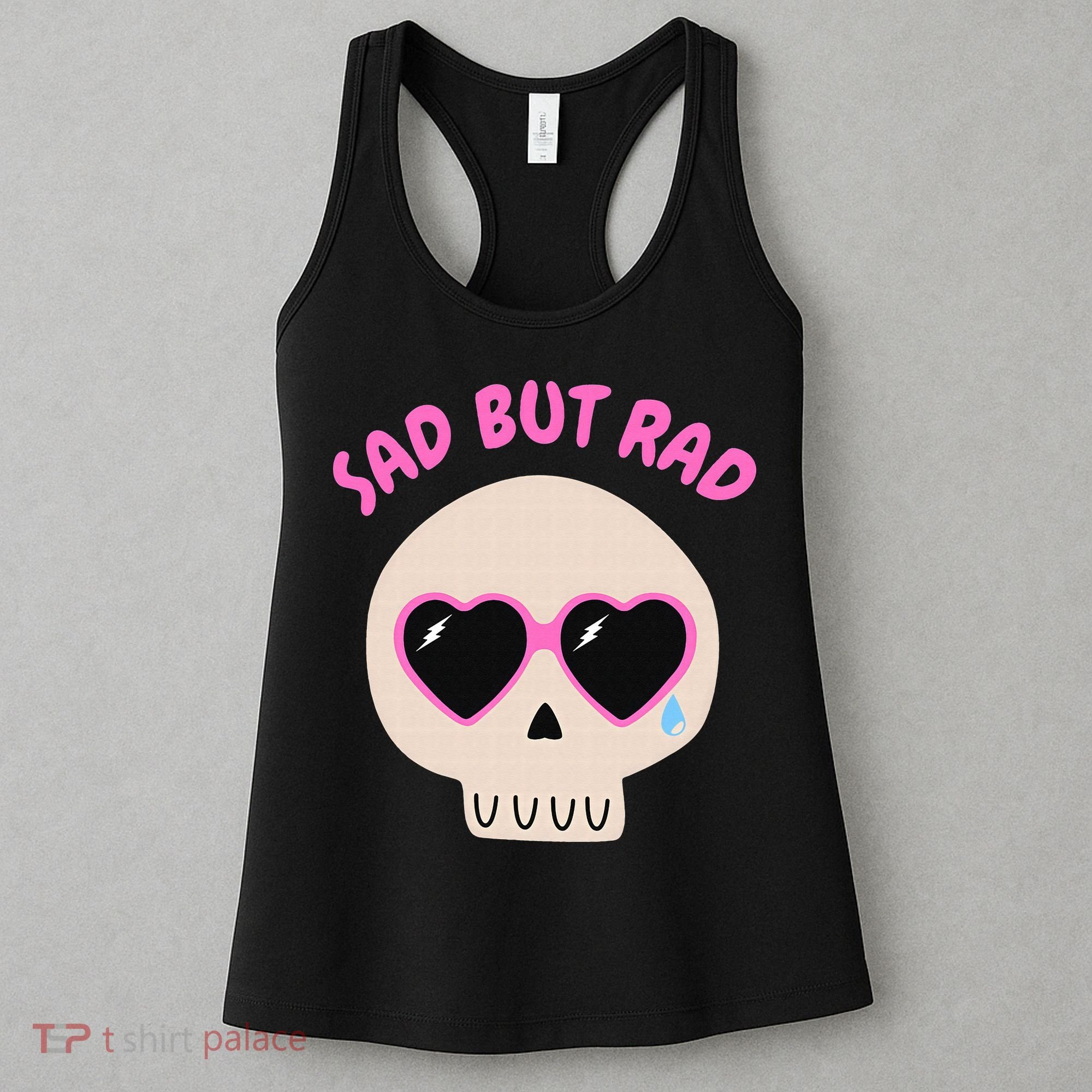 Sad But Rad Teens Kawaii Pastel Goth Cute Skull Women's Tank Top