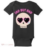 Sad But Rad Teens Kawaii Pastel Goth Cute Skull Baby Bodysuit thumb 0