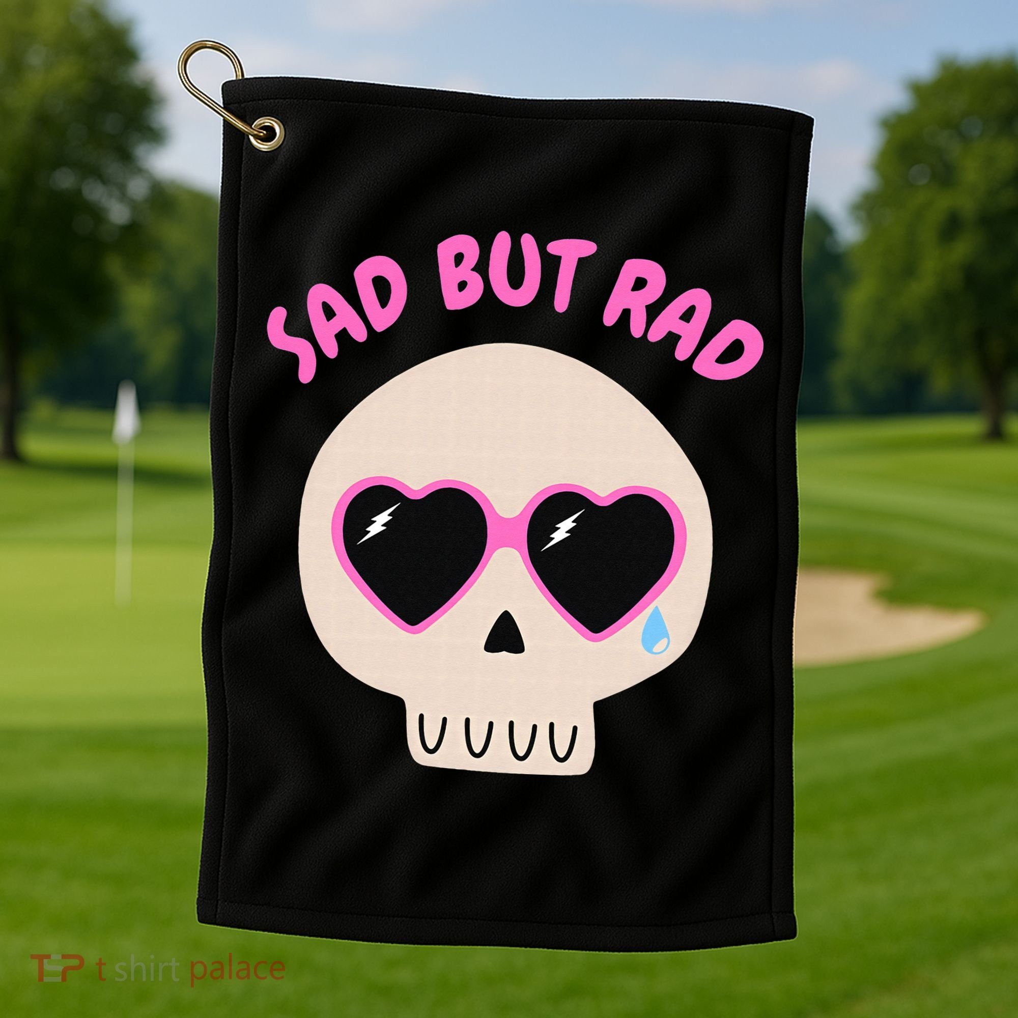 Sad But Rad Teens Kawaii Pastel Goth Cute Skull Golf Towel