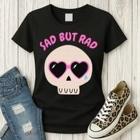 Sad But Rad Teens Kawaii Pastel Goth Cute Skull Women's T-Shirt thumb 3