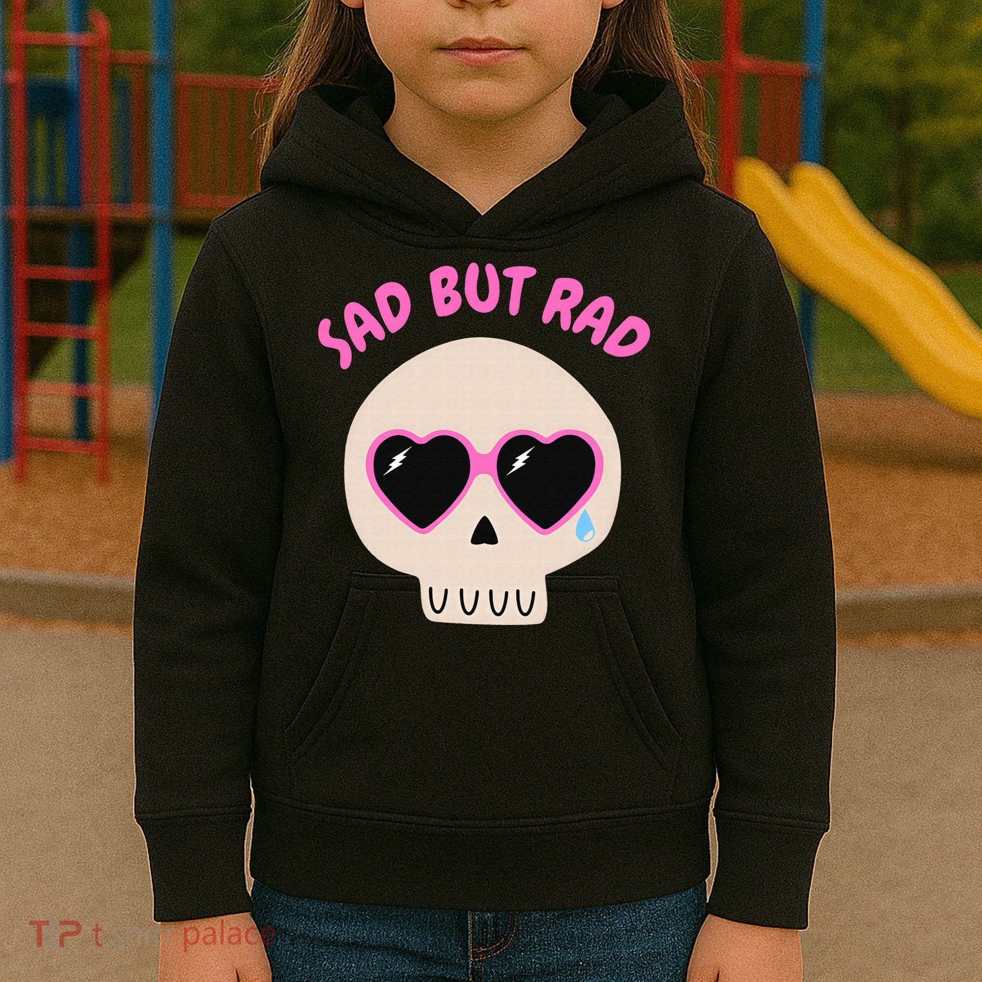 Sad But Rad Teens Kawaii Pastel Goth Cute Skull Kids Hoodie