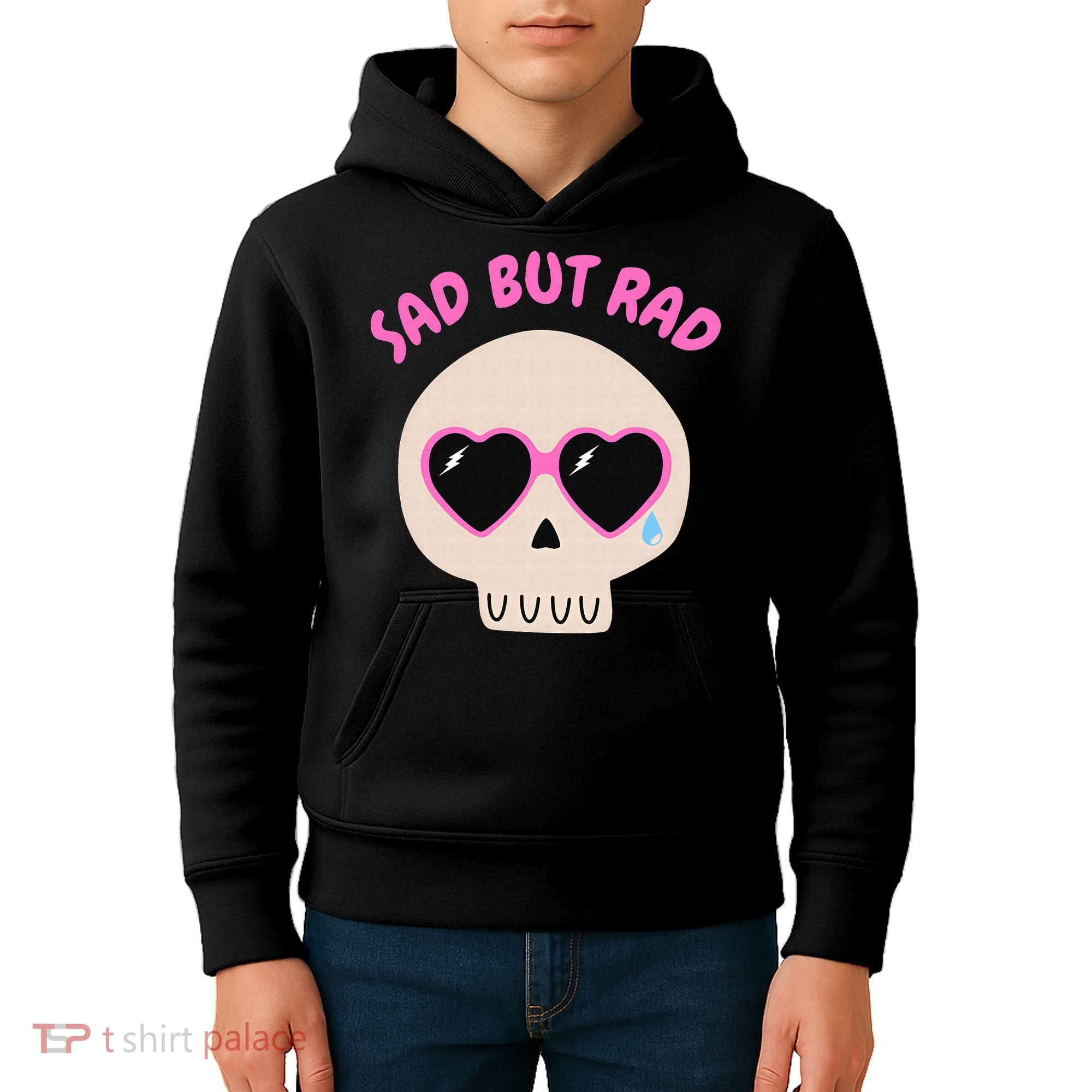 Sad But Rad Teens Kawaii Pastel Goth Cute Skull Kids Hoodie