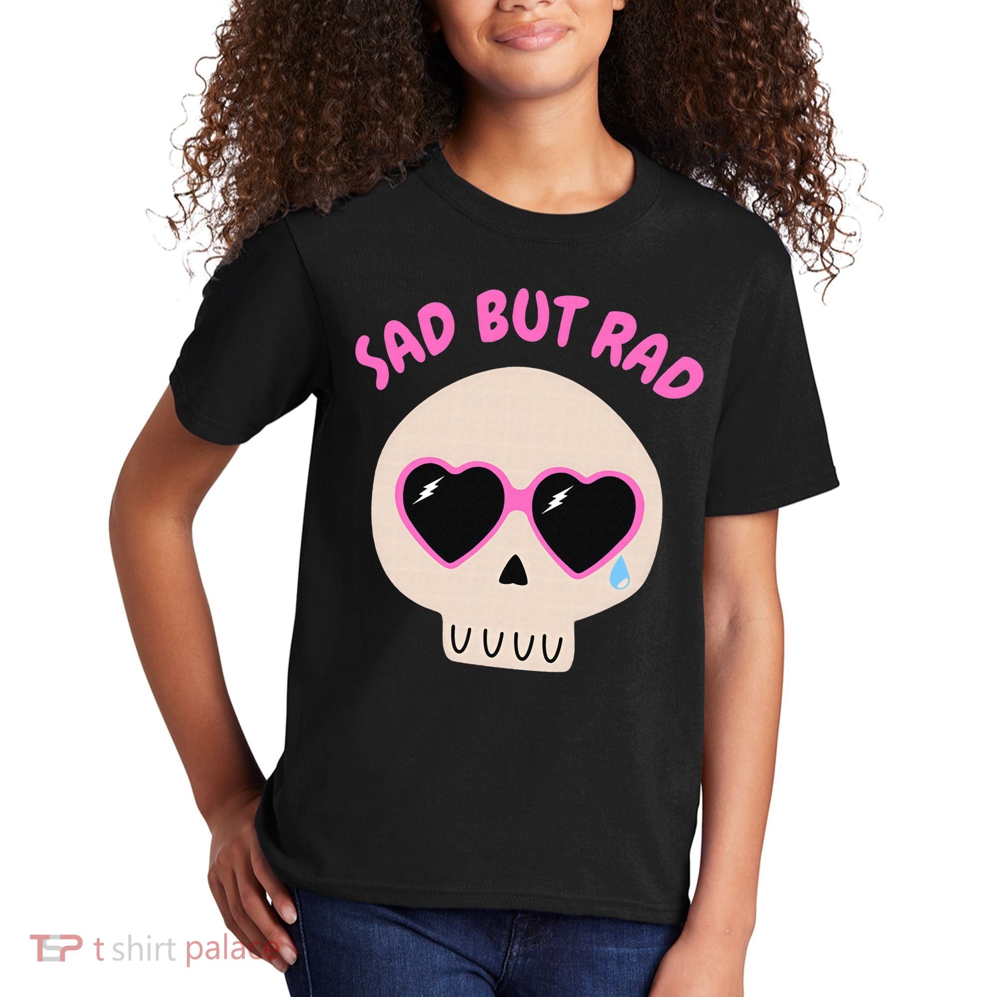 Sad But Rad Teens Kawaii Pastel Goth Cute Skull Kids T-Shirt