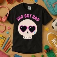 Sad But Rad Teens Kawaii Pastel Goth Cute Skull Kids T-Shirt thumb 3