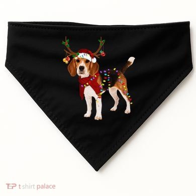 Santa Beagle Reindeer Light Christmas Gift USA-Made Doggie Bandana