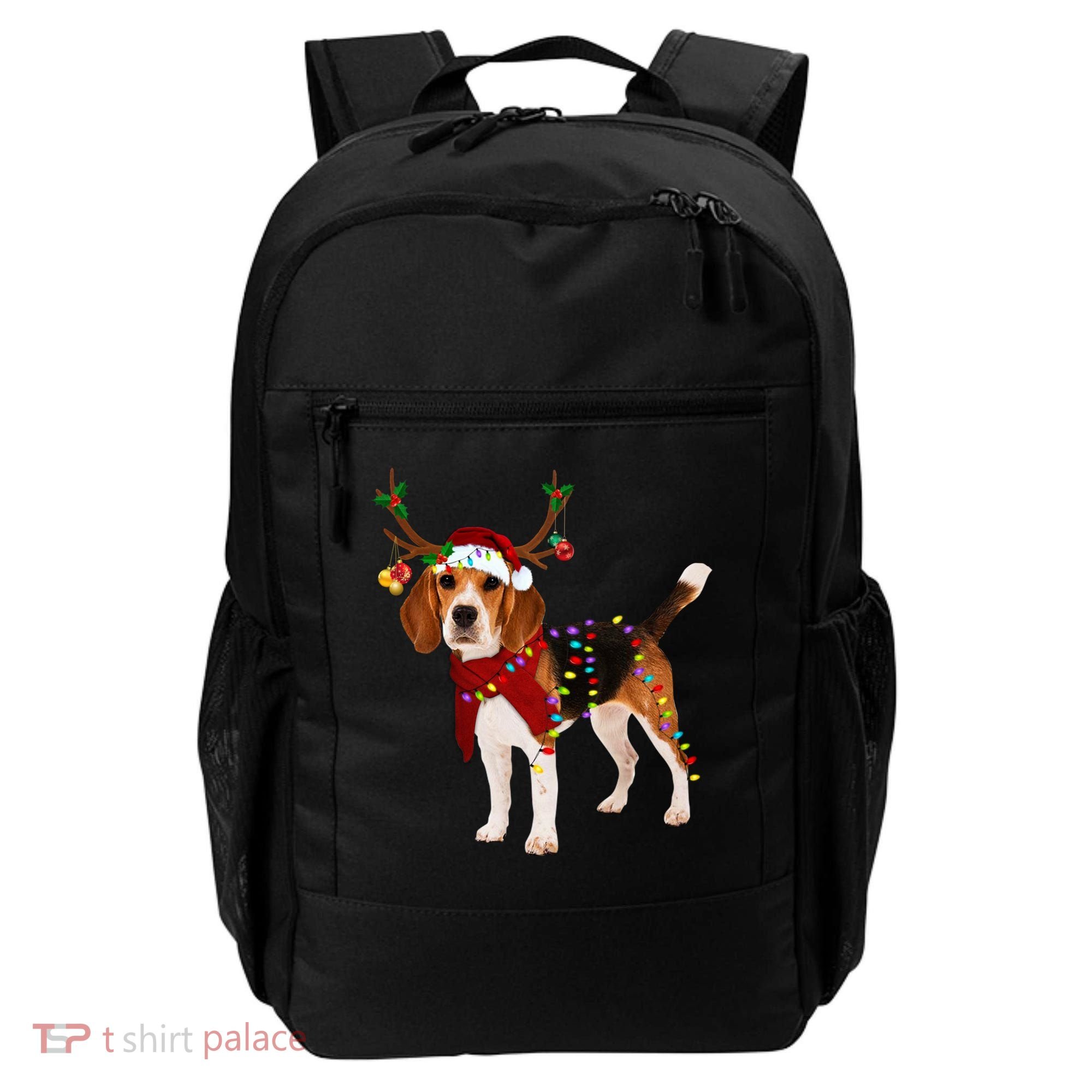 Santa Beagle Reindeer Light Christmas Gift Backpack