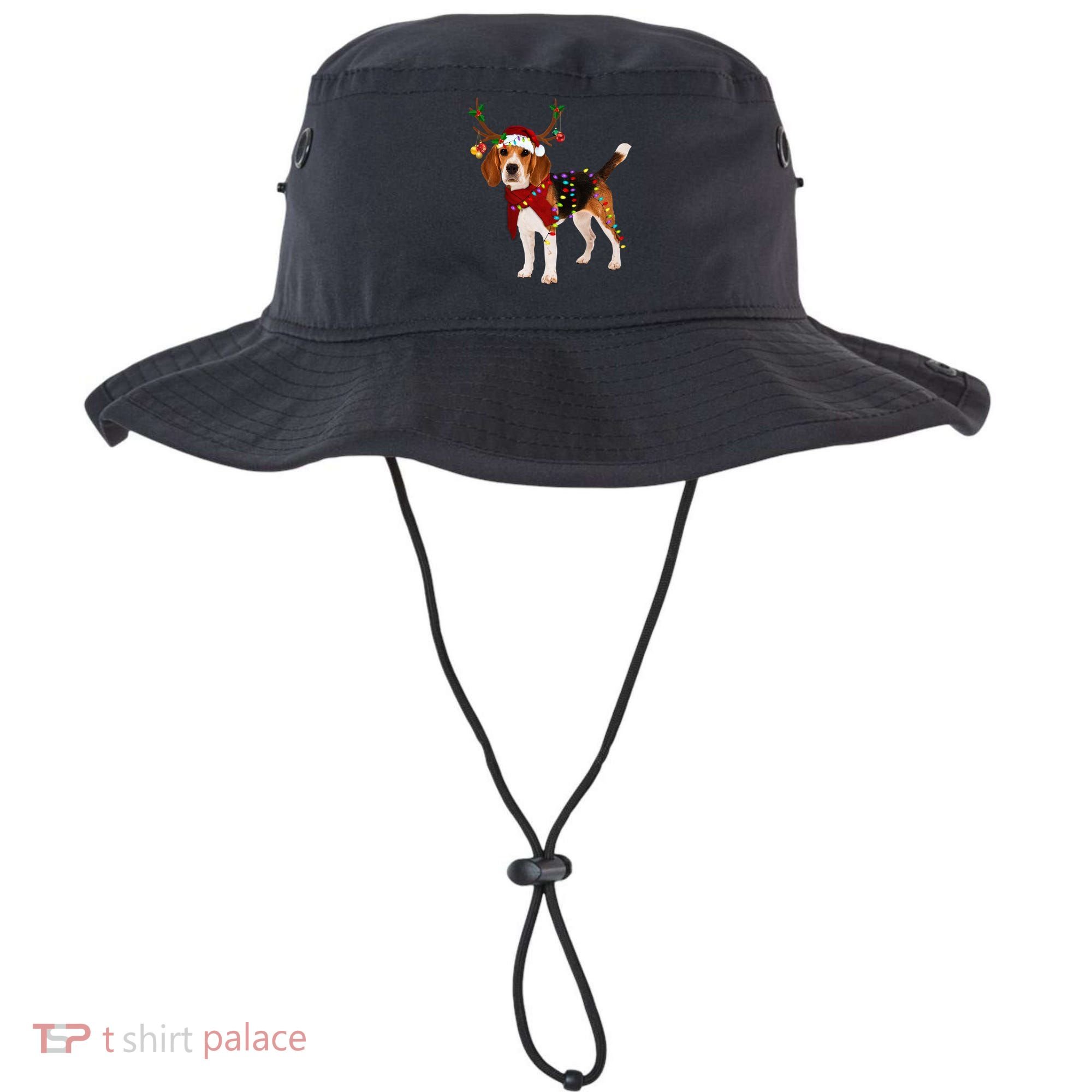Santa Beagle Reindeer Light Christmas Gift Bucket Hat