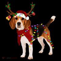 Santa Beagle Reindeer Light Christmas Gift Ornament thumb 1