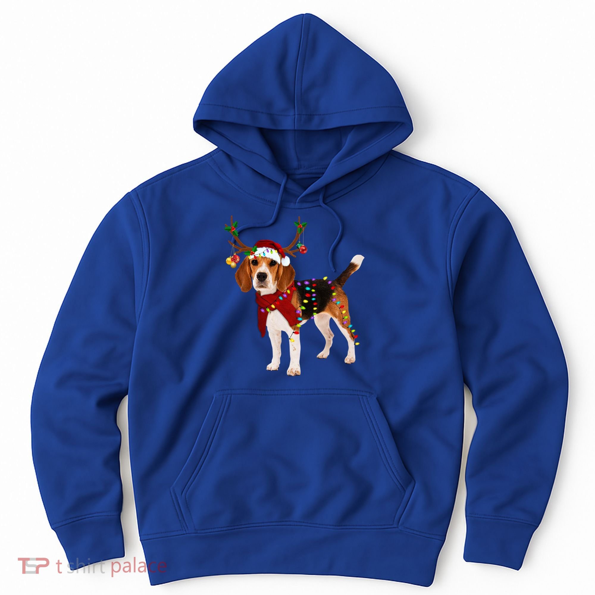 Santa Beagle Reindeer Light Christmas Gift Hoodie