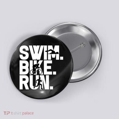 Swim Bike Run Triathlon Triathlete Athletics Gift Button