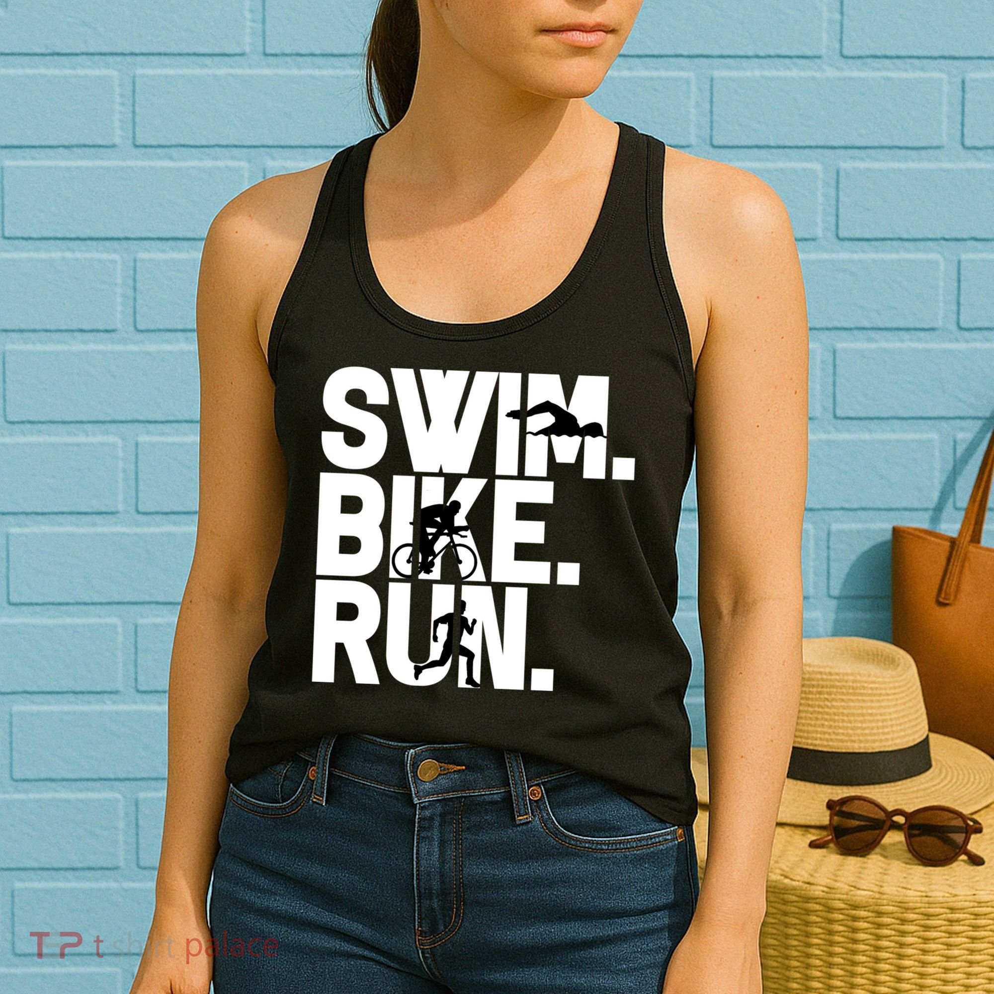Swim Bike Run Triathlon Triathlete Athletics Gift Women's Tank Top