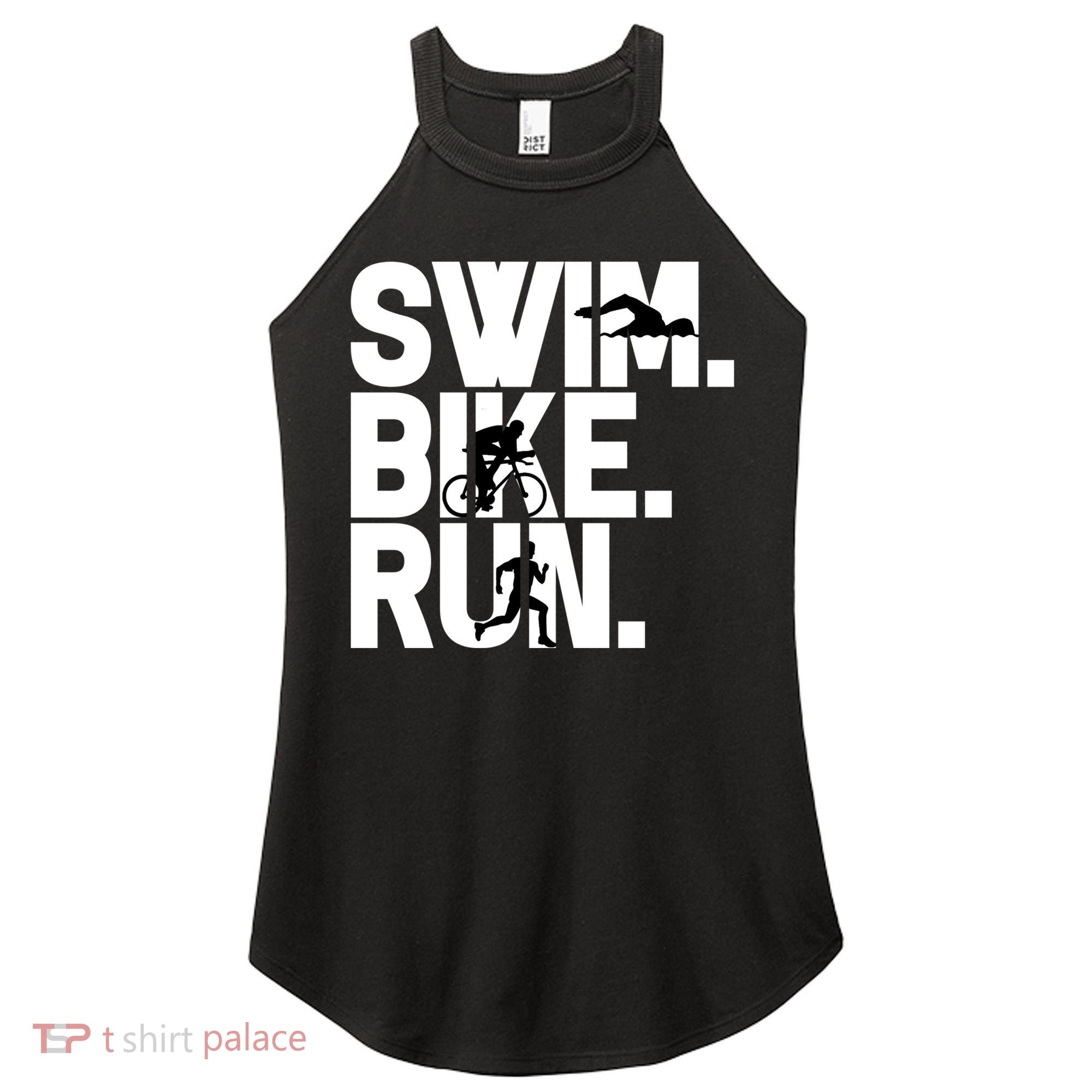 Swim Bike Run Triathlon Triathlete Athletics Gift Women's Perfect Tri Rocker Tank