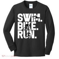 Swim Bike Run Triathlon Triathlete Athletics Gift Kids Long Sleeve Shirt thumb 0