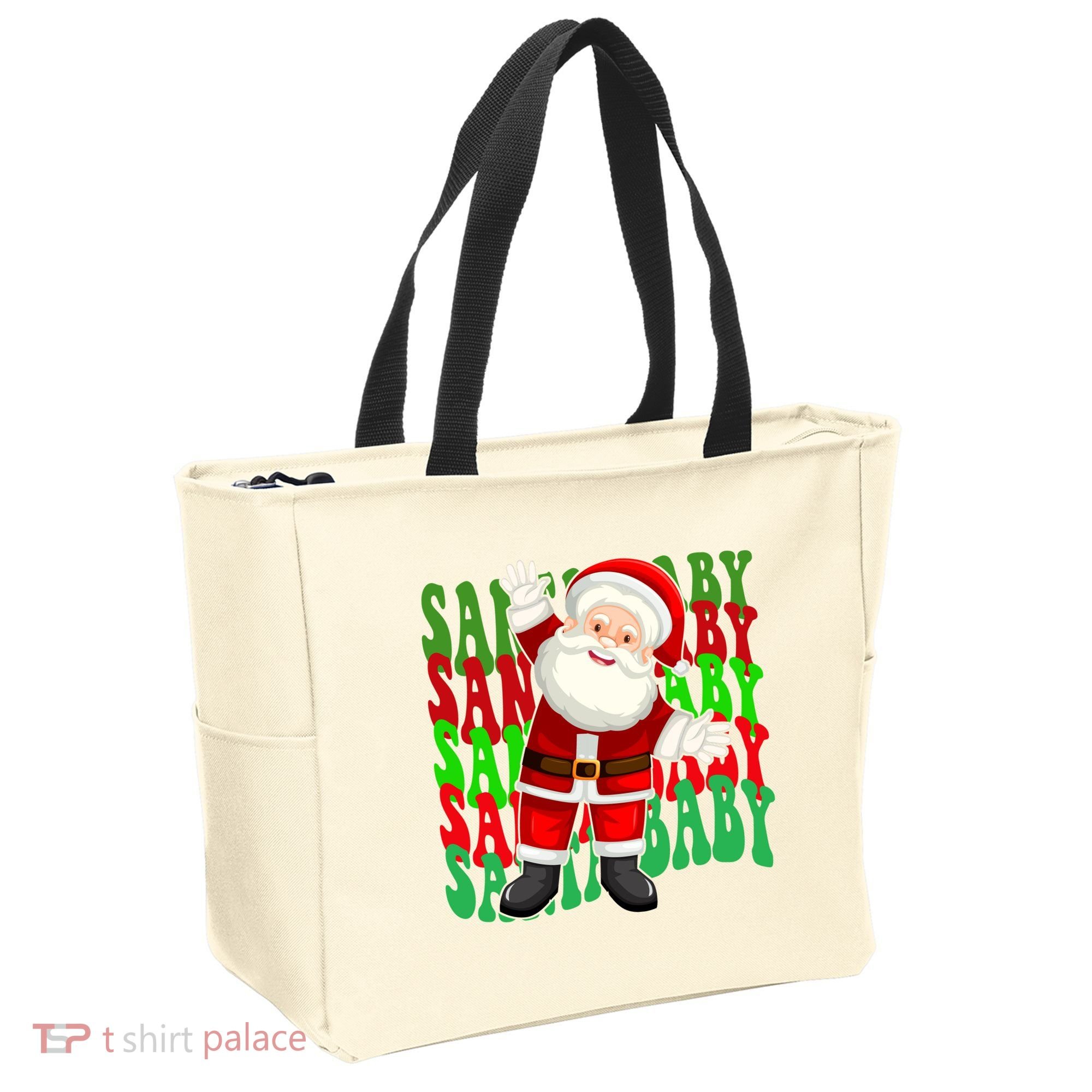 Santa Baby Retro Holiday Festive Cute Tote Bag