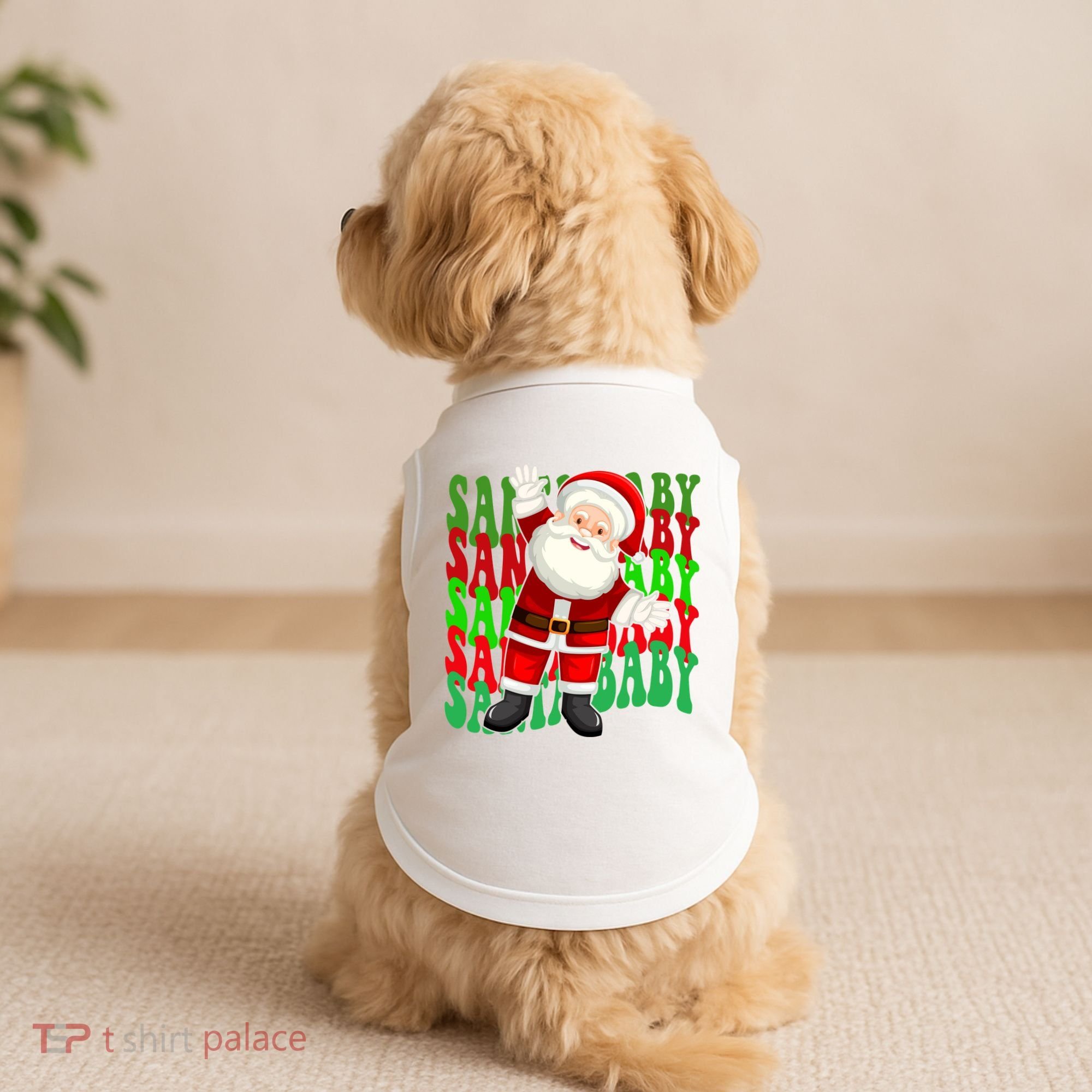 Santa Baby Retro Holiday Festive Cute Doggie Tank