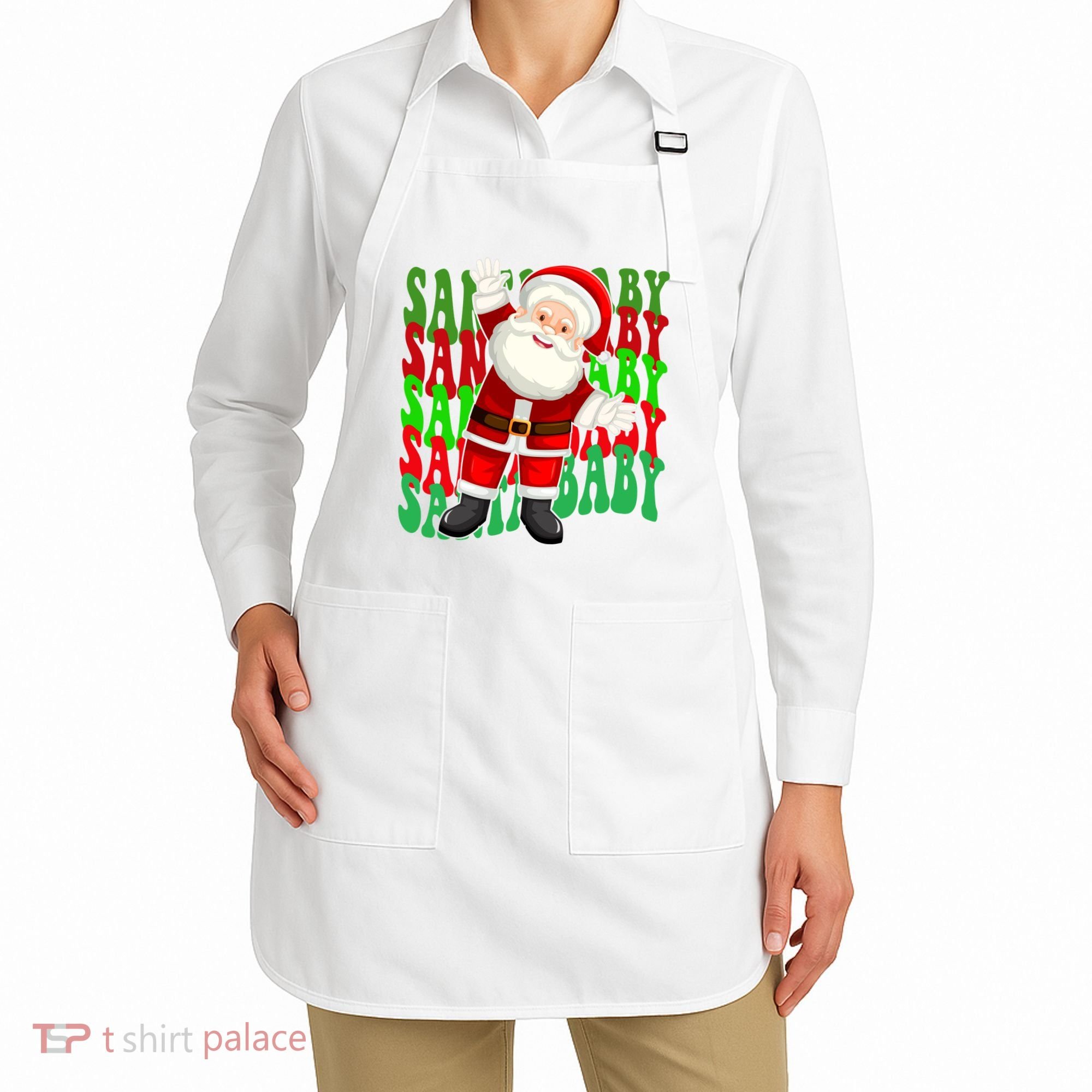 Santa Baby Retro Holiday Festive Cute Apron
